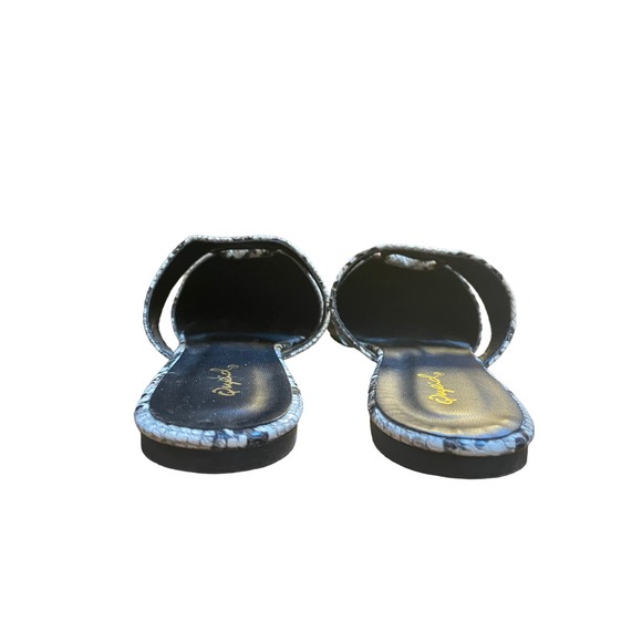 Qupid Womens Flat Mules Multi Snake Skin Print Leather Slip-On Pointed Toe 9 - Picture 5 of 6